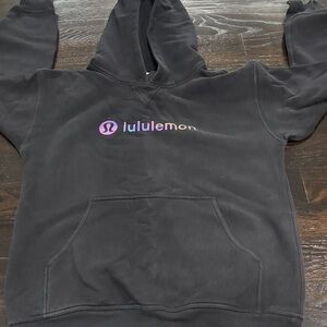 lululemon Black Hoodie with Purple-To-Teal Gradient Logo